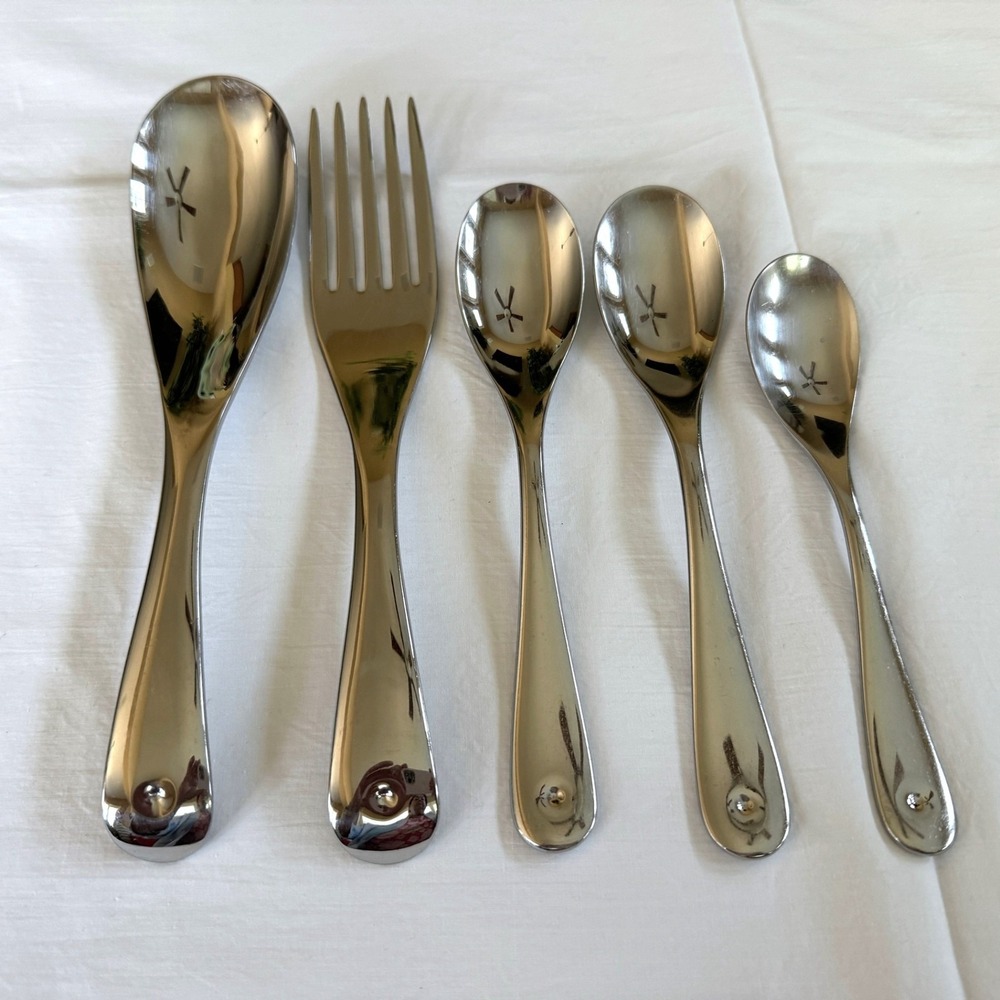 Boda Nova POINT Stainless Steel Flatware Lot of 5 Pcs Teaspoon Soup Serving